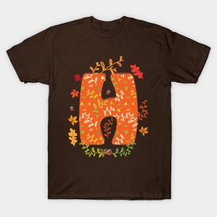 Letter H Autumn Monogram T-Shirt